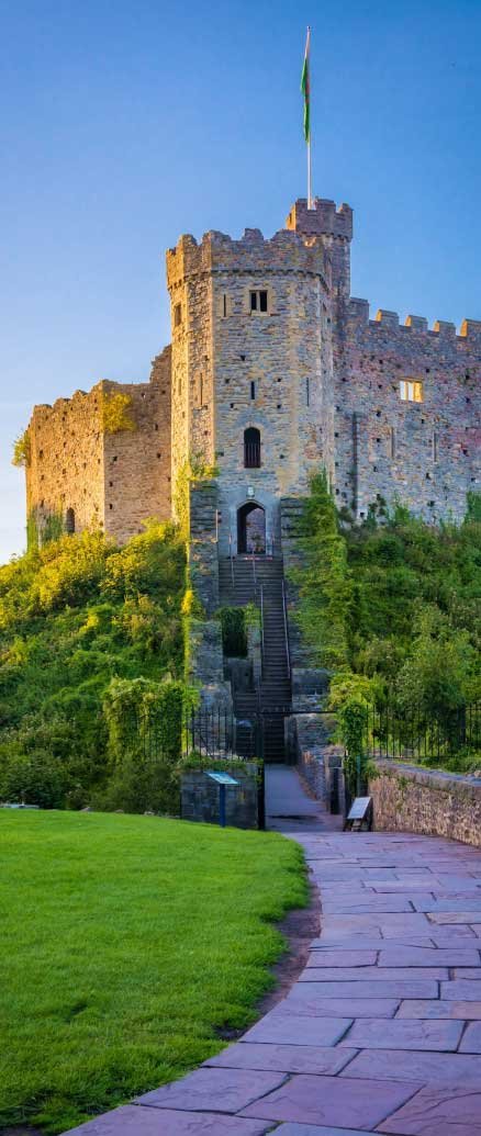 stone castle with turrets