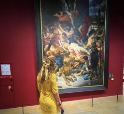 large painting in museum