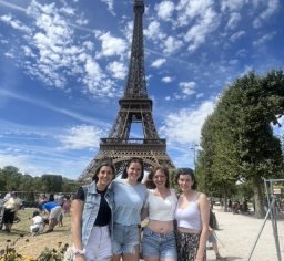 Friends in front of Eiffel Tower