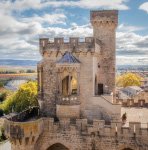 Stone castle turret and arch